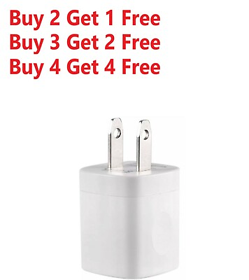 For iPhone 5 6 7 8 X 11 White 1A USB Power Adapter AC Home Wall Charger US Plug $3.99