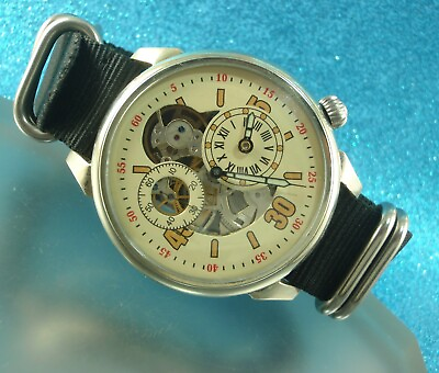 #ad Regulateur MOLNIYA USSR Serviced Watch Excellent Open Heart Skeleton Mechanical $199.99