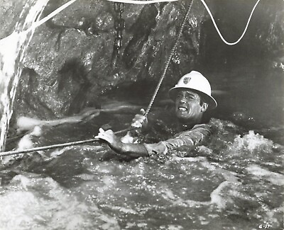 #ad Gold 1974 Movie Photo 8x10 Roger Moore Flood Mining Mine *P130a $14.80