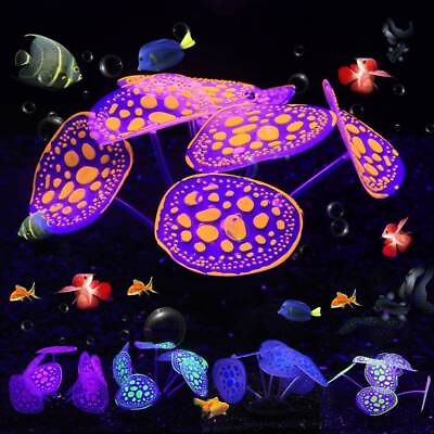 #ad Silicone Glowing Artificial Fish Tank Aquarium Coral Plants Underwater Decor US $11.69
