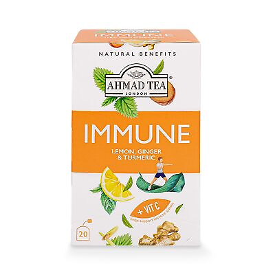#ad Ahmad Tea Herbal Tea Lemon Ginger Turmeric amp; Vitamin C #x27;Immune#x27; Natural $11.99