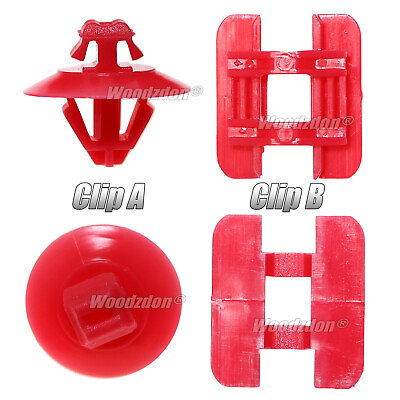 #ad 20 Pairs Door Bumpstrip Side Moulding Trim Clip Red for Renault Megane Clio MK1 $9.00