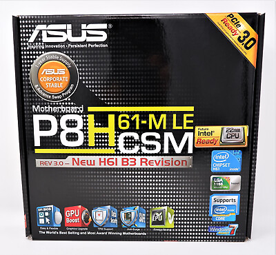 #ad ASUS P8H61 M LE CSM R3.0 LGA1155 MATX VID LAN SOUND 6 USB PCI E MOTHERBOARD NEW $72.48