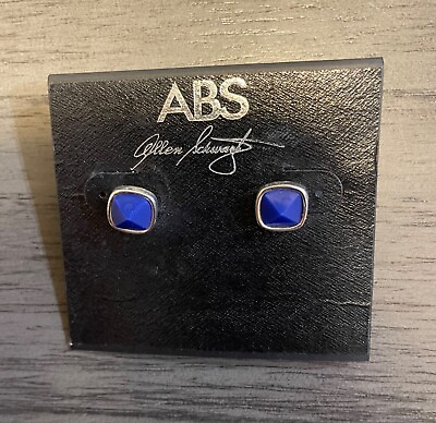 #ad NWT ABS allen Schwartz Blue stud earrings .5quot; V53 $14.99