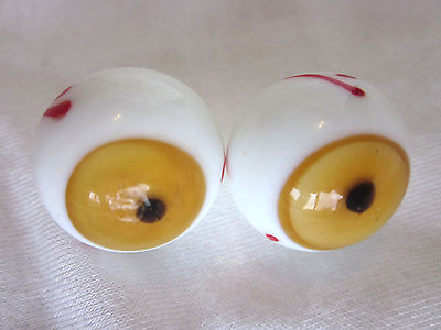 #ad 2 EYEBALL Marbles eyes blue or brown Handmade art glass ball 3 4quot; $9.95