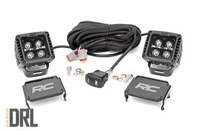 #ad #ad Rough Country 2 inch Square Cree LED Lights Pair Black Series w Amber DRL $69.95