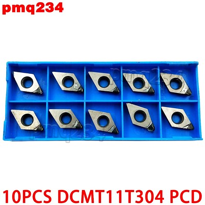 #ad 10PCS DCMT11T304 PCD DCMT Diamond blade Turning Inserts CNC Turning Cutting Tool $25.00