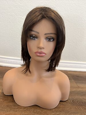 #ad Raquel Welch Wig Long Dark Brown Front Bangs Layered￼ $199.00