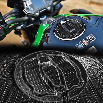 #ad Gas Tank Fuel Cap Cover Decal Pad Ninja ZX6R 650 400 Z650 Z900 Perforated Black $13.98
