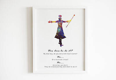 #ad Willy Wonka Main Poster Print Watercolor Art Artwall Home décor $29.99