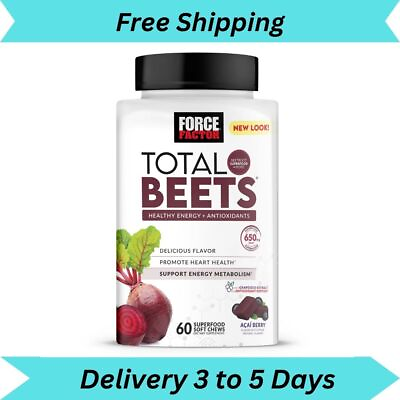 #ad Force Factor Total Beets Soft Chews with Beetroot Supplement 60 Chews $14.98