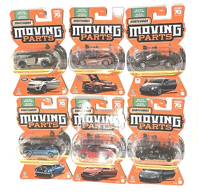 #ad 6 Car Complete Set Matchbox Moving Parts Mustang Tesla M4 BMW 70th anniversary $29.95