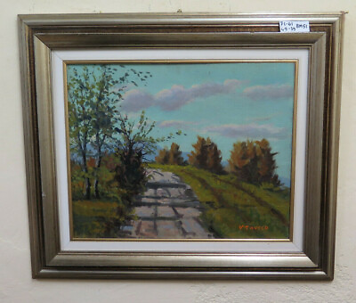 #ad Vincenzo Trick 1908 1993 Painting oil On Linen Signed landscape BM51 $233.17