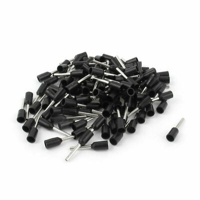 #ad 100Pcs E0508 22AWG Insulated Ferrule Wire Cord End Terminal Connector Black✦KD $6.39