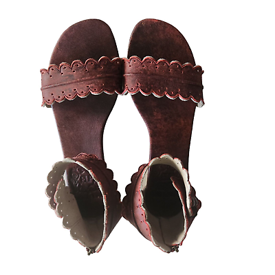 #ad ELF Midsummer Sandals Vintage Brown Handmade Leather Ankle Strap Size 9 $59.99