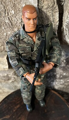#ad 1999 Lanard Toys Ltd. Military Action Figure In Army Camouflage Uniform With Gun $20.00