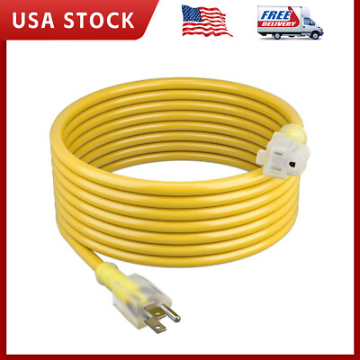 #ad 12 3 Outdoor Extension Cord 50 100 Feet 12 AWG Gauge 3 Prong Plug SJTW $44.99