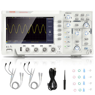 #ad VEVOR Portable Digital Oscilloscope 1GS S Sampling Rate 100MHZ Four Channel LCD $215.99