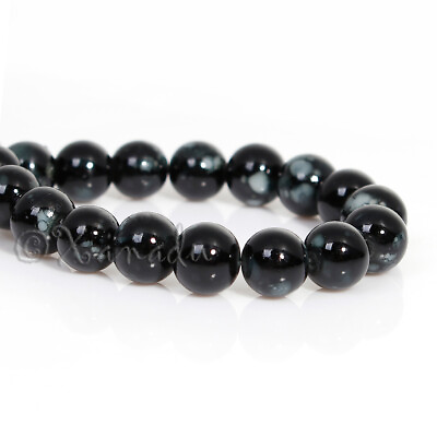 #ad Black And White Wholesale 8mm Round Glass Beads GB1801 50 100 Or 200PCs $8.50