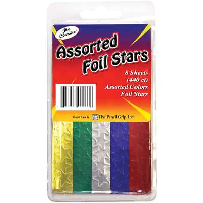 #ad Foil Star Stickers 440 Pkg Assorted $5.90