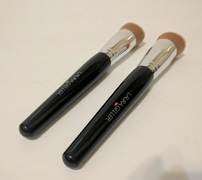 #ad Laura Geller New Set of 2 Angeled Liquid Foundation Makeup Brushes Face 6quot; $29.99