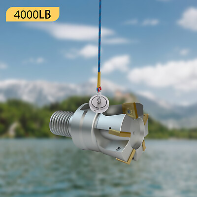 #ad 4000lbs Magnet Strong Pulling Force Double Sided Magnet Fishing Kit M12 Thread $131.01