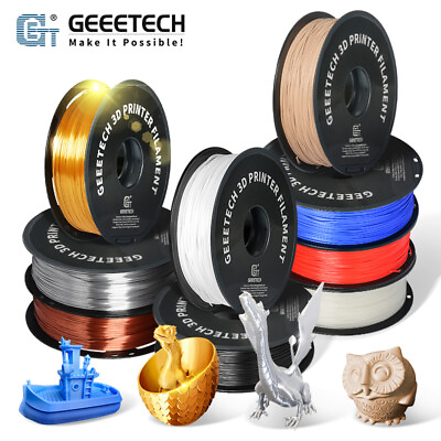 #ad Geeetech 3D Printer PLA 1.75mm Silk PLA Filament 1kg Silver PLA Luminous $17.09