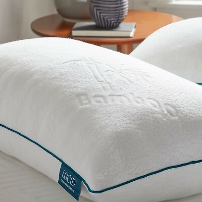 #ad Bamboo Shredded Memory Foam Pillow Zipper Removable Cooling Cover King 2 Pack $76.92