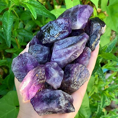 #ad Raw Rough Purple Fluorite Crystal Stone Large Chunks Healing Reiki Mineral Rocks $6.99