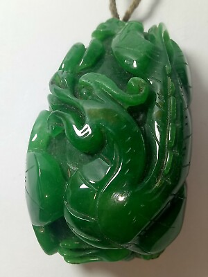 #ad Unique Old jade Emerald jade Dragon pendant $189.90