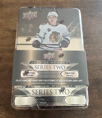 #ad 2023 24 Upper Deck NHL Series Two Hockey Trading Card Tin $97.99