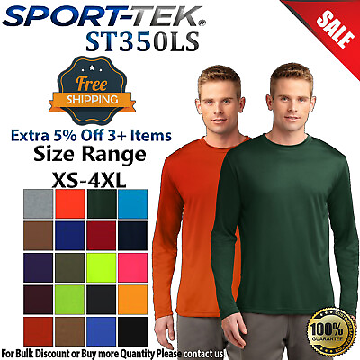 #ad Sport Tek ST350LS Mens Long Sleeve Dri Fit Moisture Wicking Competitor T Shirt $13.28