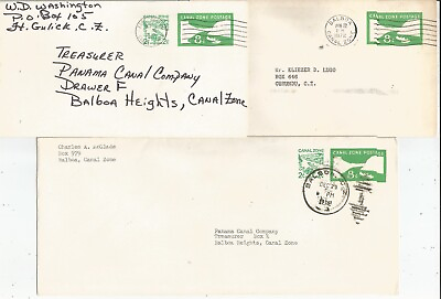 #ad 3 Panama Canal Zone 1970s used postal stationery covers compound values etc. $11.45