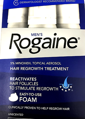 #ad Men#x27;s Rogaine 5% Minoxidil Hair Regrowth Treatment Foam 3 Months Supply 1 2025 $50.00