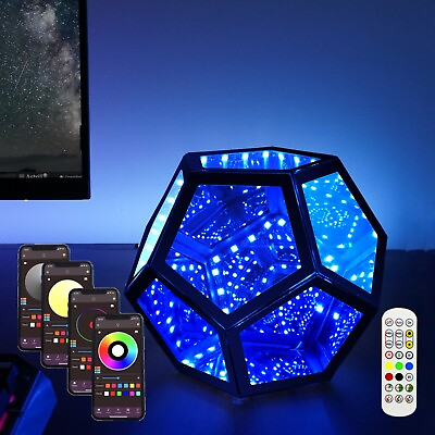 #ad Infinity Dodecahedron LED Gaming Light Cool RGB Art Light Night Light Cool Gifts $45.99