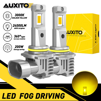 #ad NEW Golden Yellow 9145 9140 H10 LED 3000K Fog Light Bulbs Super Bright 9045 9055 $26.59