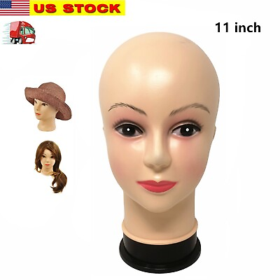 #ad Female Bald Mannequin Doll Head for Wig Making Hats Eyeglasses Displaying $16.99