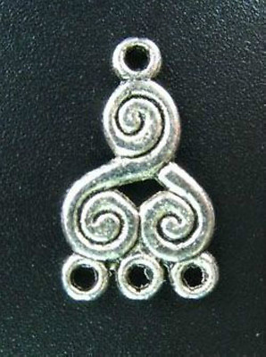 #ad 120pcs Tibetan Silver Spiral 1 to 3 Charms Links R112 $8.99