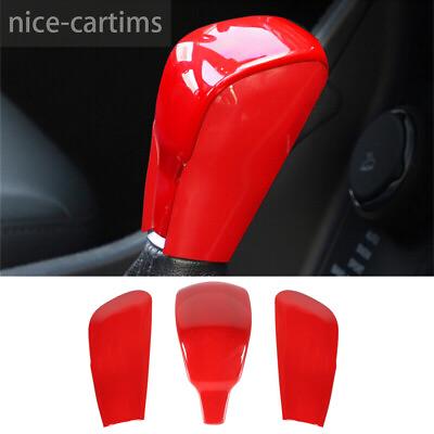 #ad 3×Red ABS Gear Shift Knob Head Cover Fit For Jeep Cherokee 2019 Commander 2018 $22.78