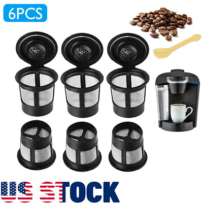 #ad 6 Pack Reusable K Cup Filter Basket Refillable Coffee Pod Capsule for Keurig US $7.95