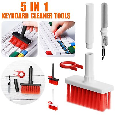 #ad 5in1 Keyboard Cleaner Laptop Bluetooth Earphone Corner Dust Cleaning Brush Tools $6.48