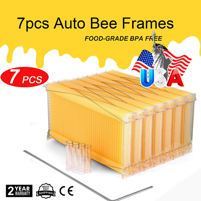#ad 7X Auto Plastic Honey Flow Hive Beehive Frames for Super Brood Beekeeping Box $109.99