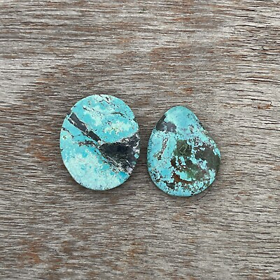 #ad Classical Top Quality 100% Natural Tibetan Turquoise Oval And Pear Shape Pair $36.80