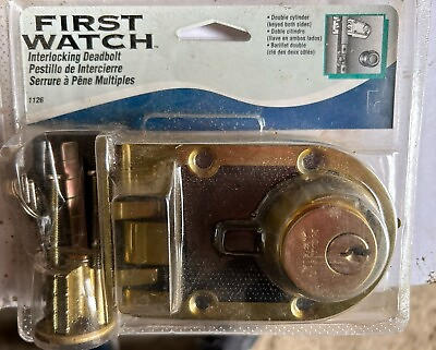 #ad First Watch Security Polished Brass Double Cylinder Interlocking Door Deadbolt $17.00