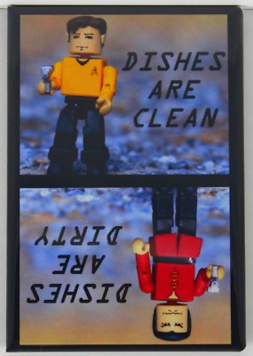 #ad Captain Kirk amp; Khan Clean Dirty Dishwasher Magnet 2quot;x3quot;. Star Trek TOS $6.39