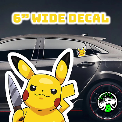 #ad Pikachu Peekaboo Decal car windshield Sticker horror Pokémon Chibi Halloween $2.99