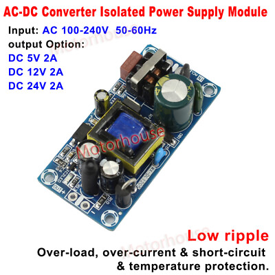 AC DC 110V 120V 220V 230V to 5V 12V 24V 2A Converter Board Module Power Supply $4.98