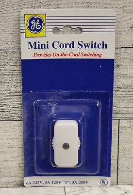 #ad GE Mini Line Cord Switch White 6A 125V 3A 125V quot;Tquot; 2A*250V New $5.50