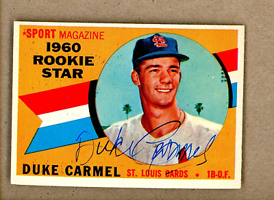 #ad Duke Carmel #120 Signed 1960 Topps Baseball Card Signature Autograph ROOKIE $9.99