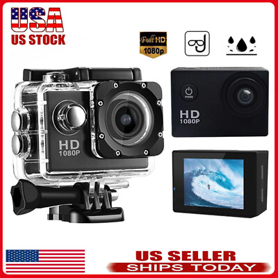 #ad Action Sports Waterproof Camera HD 1080P Camcorder Black White NEW $15.96